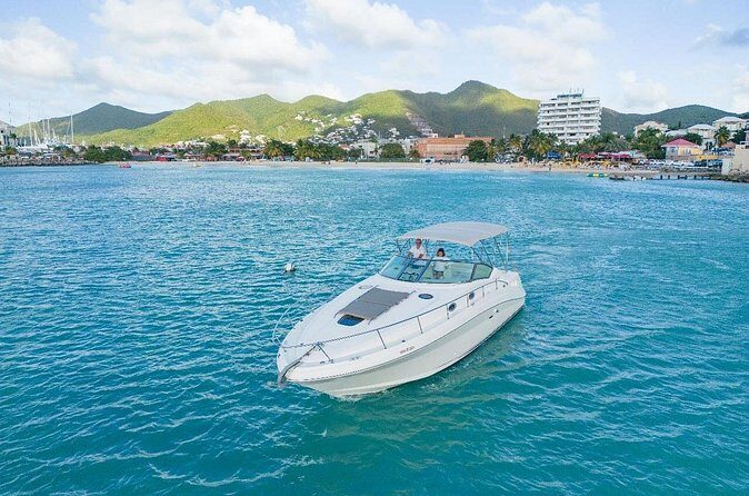Sea Ray Sundancer Luxury Private Boat Charter - Stop 1: St Martin / St Maarten from the water for an easy first hour