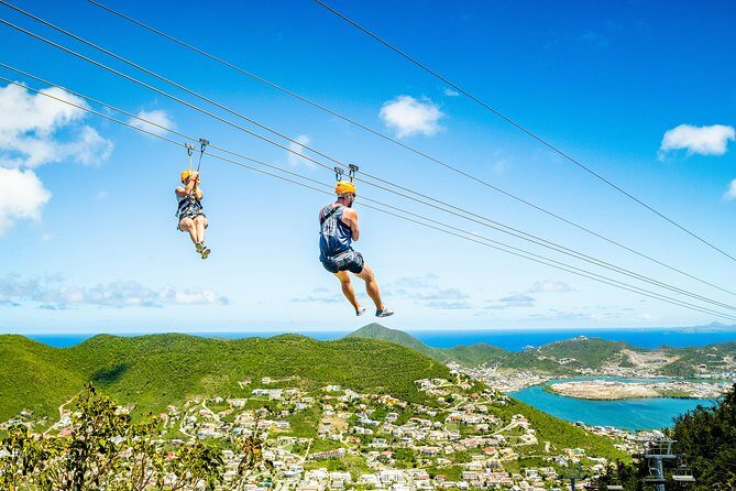 Sky Explorer and Sentry Hill Zip Line Adventure St Maartin - Sentry Hill Zip Line: Flying Over the Ridge with a Harness